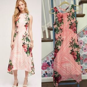 Anthropologie “Pankaj and Nidhi” Butterfly Garden Midi Dress